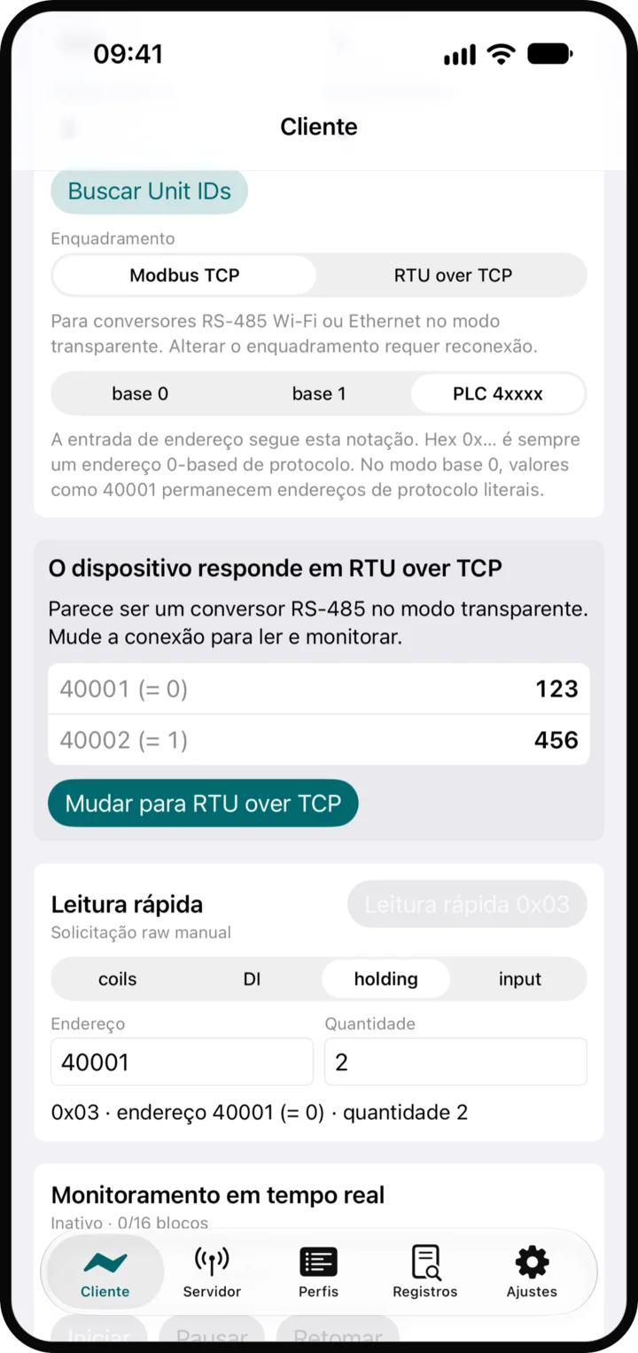 O app identifica um conversor transparente e oferece trocar o enquadramento.